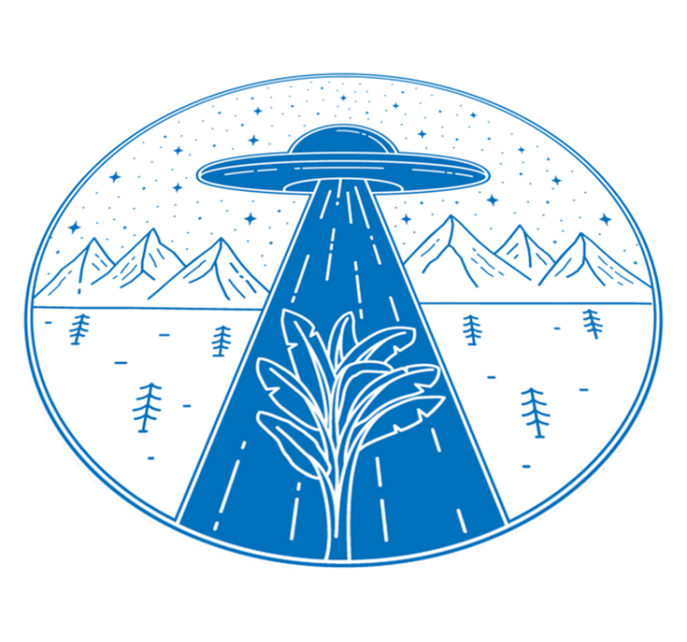 Hegyek és ufo jellegű vinyl szőnyeg - TenStickers