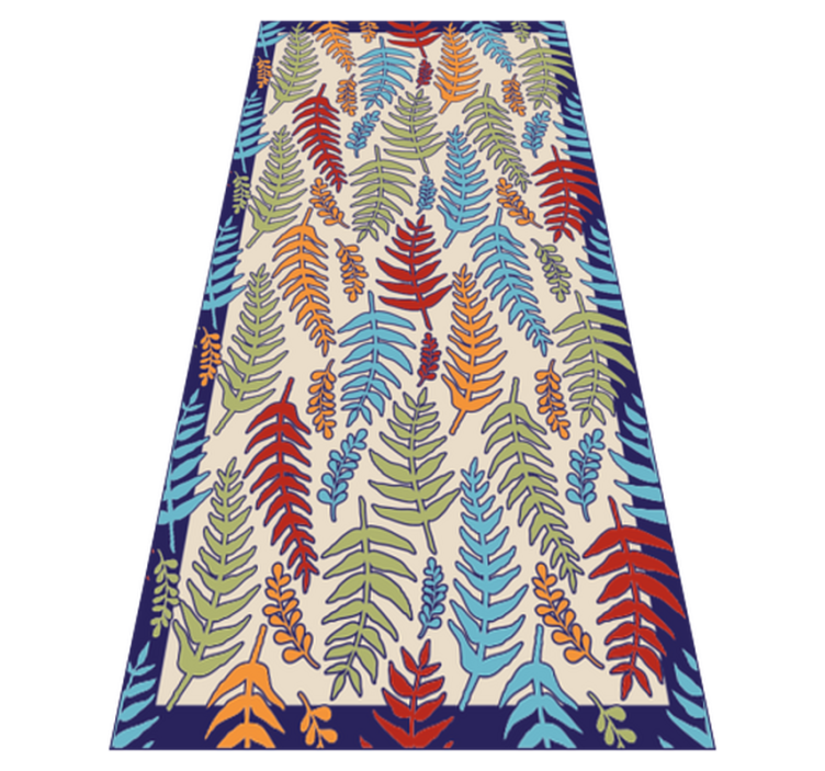 Botanikai csíkok vinil szőnyeg virágok és növények - TenStickers