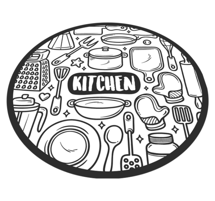 Alapvető grafikák Vinil szőnyeg kör alakú - TenStickers