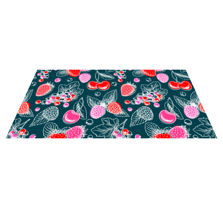 Piros gyümölcs mintás konyha padlólapok - TenStickers