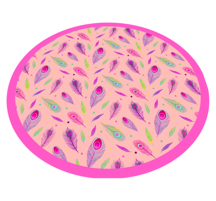 Rózsaszínű pávatoll állati szőnyeg - TenStickers