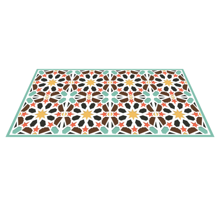 Színes csillagos csempék vinil szőnyeg csempe hatás - TenStickers