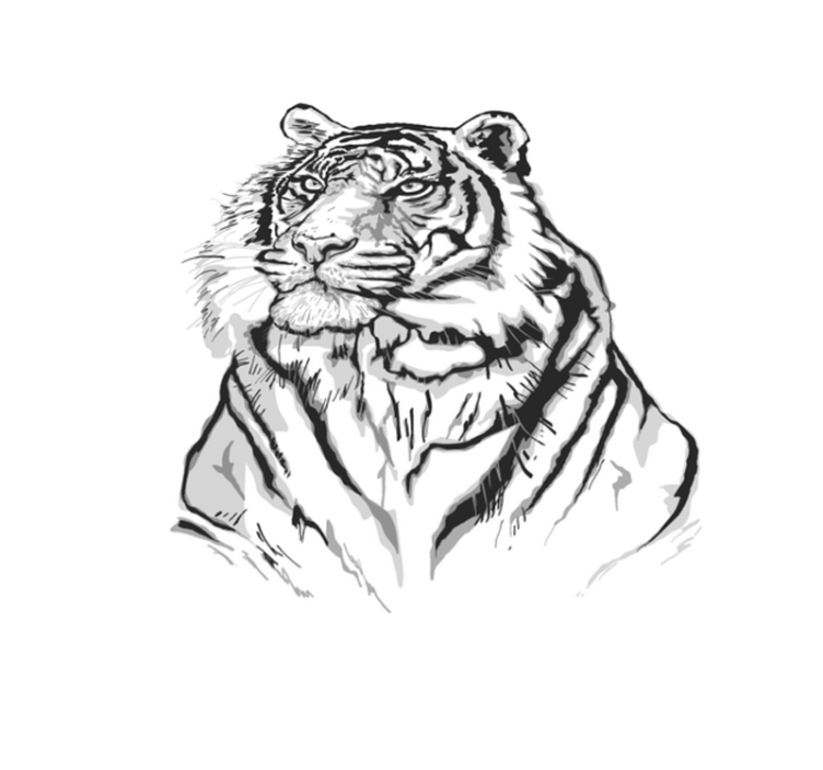 Fehér tigrisarc állati vinilszőnyeg - TenStickers