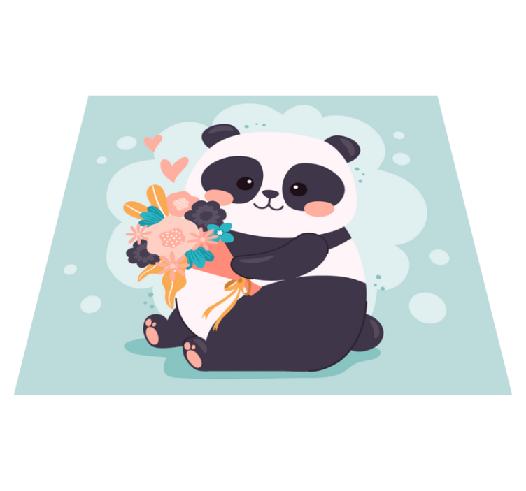 Boldog panda arc állati szőnyeg - TenStickers