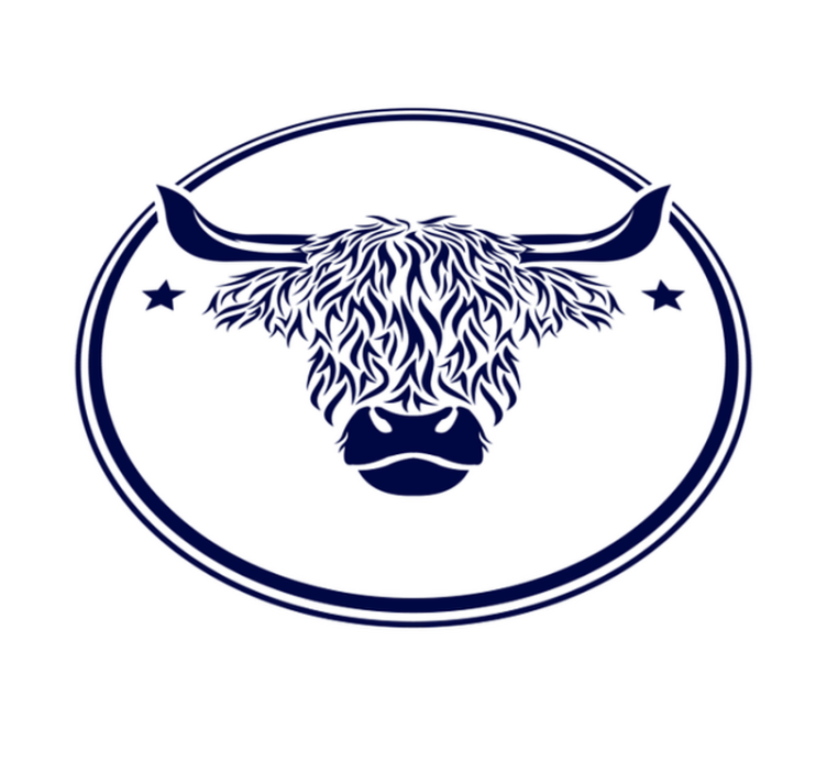 Felföldi tehén jelkép vinil szőnyeg állat - TenStickers