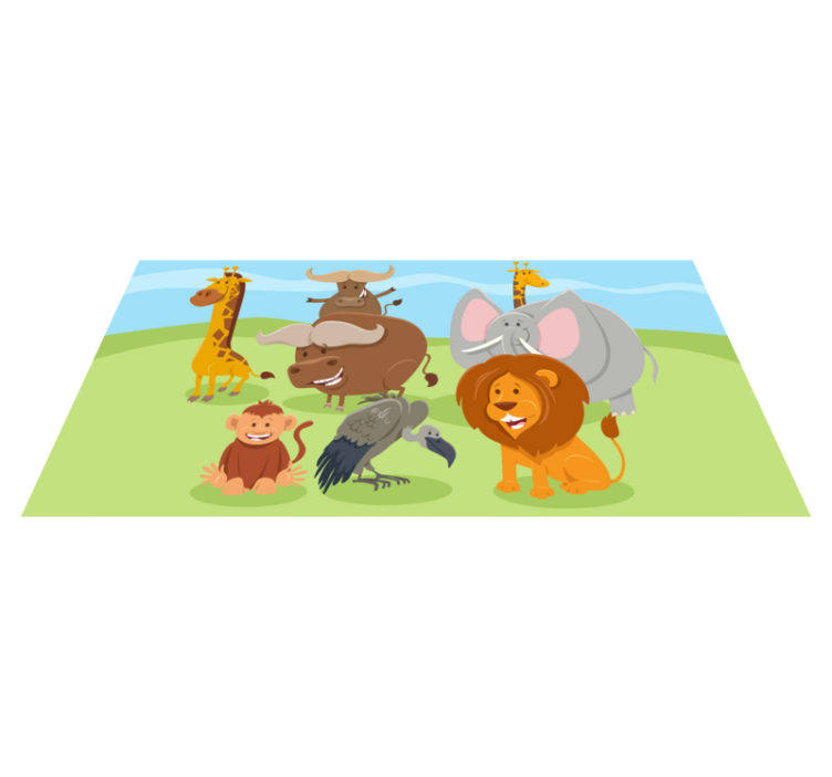 Színes állat gyerekeknek állat nyomtatott vinil szőnyeg - TenStickers