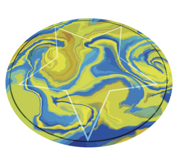 Kék és sárga csillag vinil szőnyeg - TenStickers