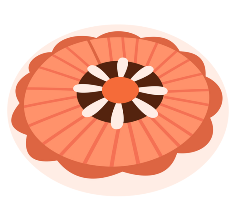 Virágos kör alakú elem vinil szőnyeg virágok és növények - TenStickers