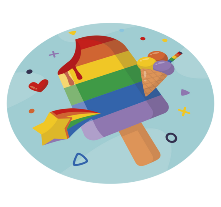 Jég nyalókák szivárvány modern vinil szőnyeg - TenStickers