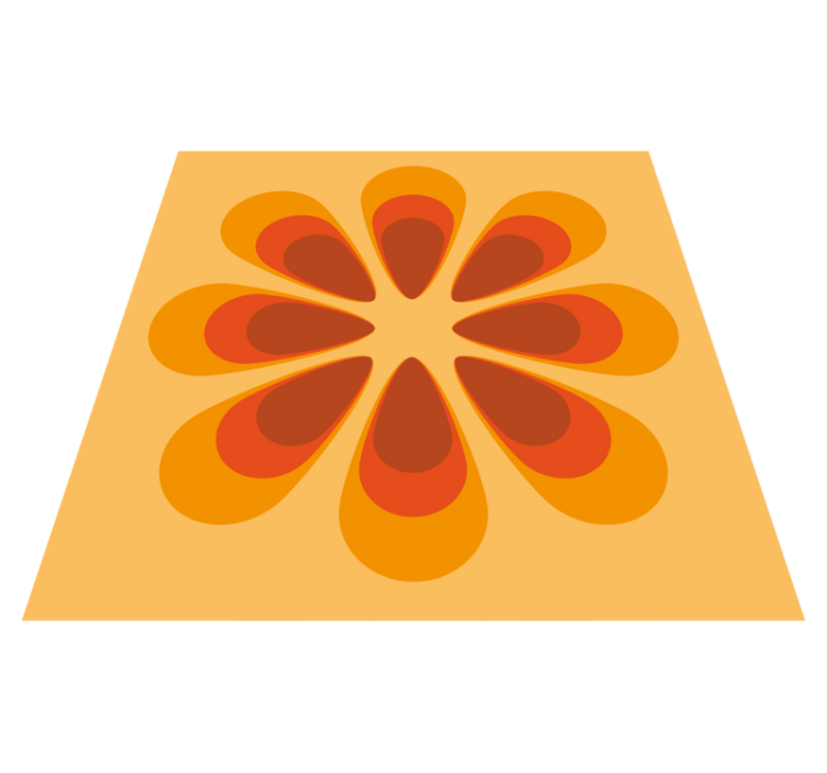 Retro virágos forma Vinil szőnyeg nappali - TenStickers