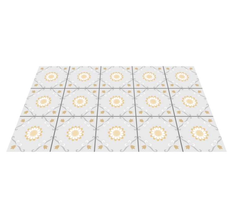 Konyha szürke és sárga csempe konyha padló - TenStickers