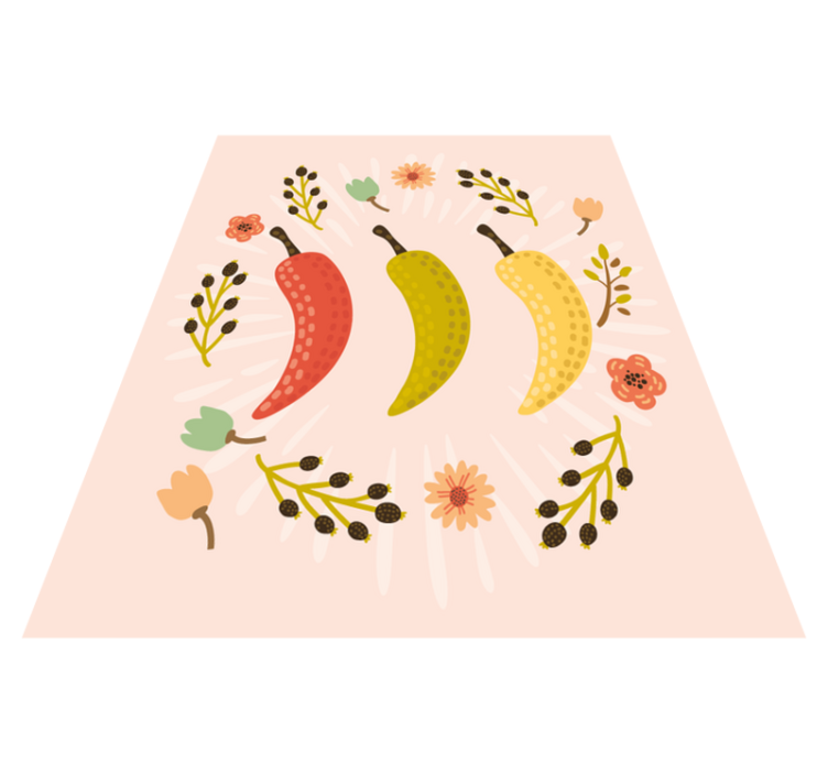 Színes chili paprika vinil szőnyeg konyha - TenStickers