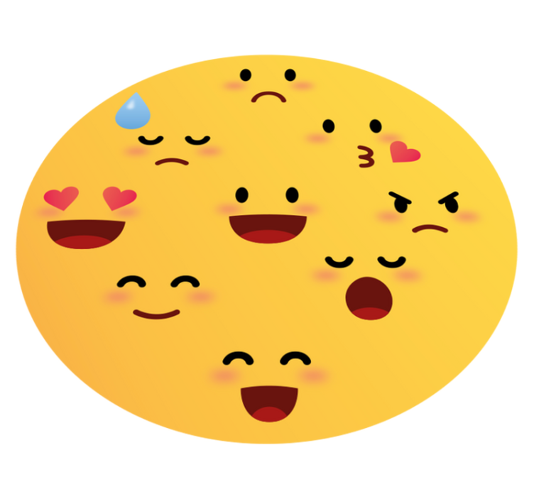 Emoji kollázs vinil szőnyeg tinik - TenStickers