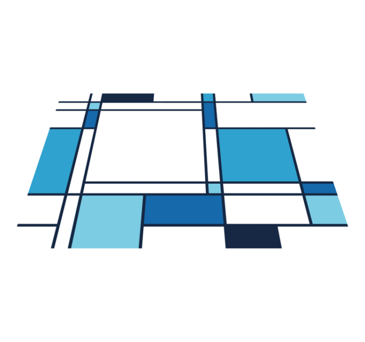 Nordic stílusú kék négyzetek nordic vinyl szőnyeg - TenStickers