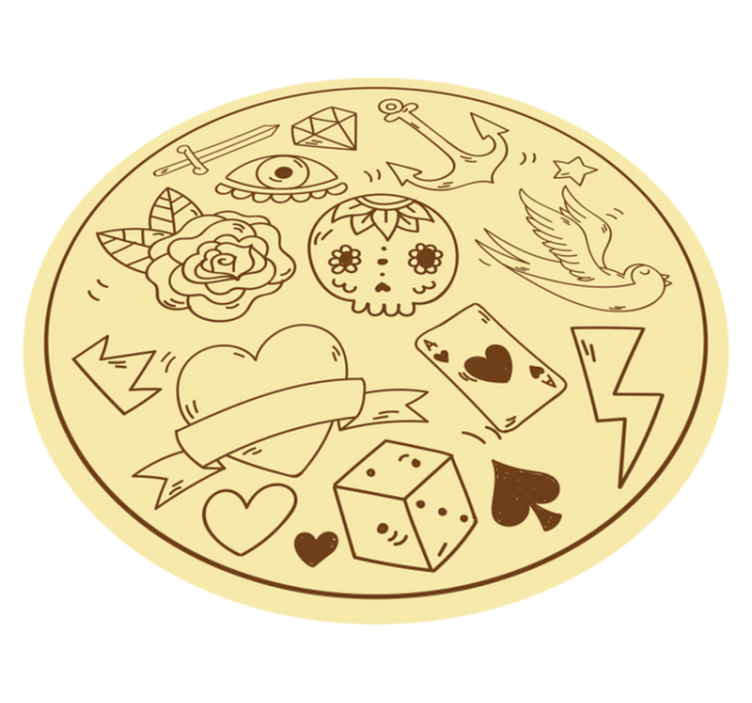 Tetoválás szimbólumok vinil szőnyeg tinik - TenStickers