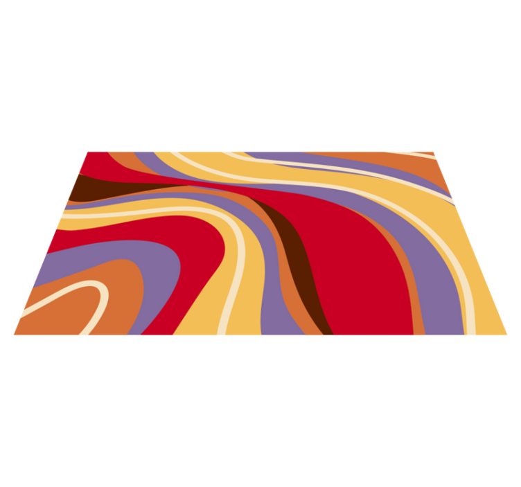 élénk színű hullámok vinil szőnyeg modern - TenStickers