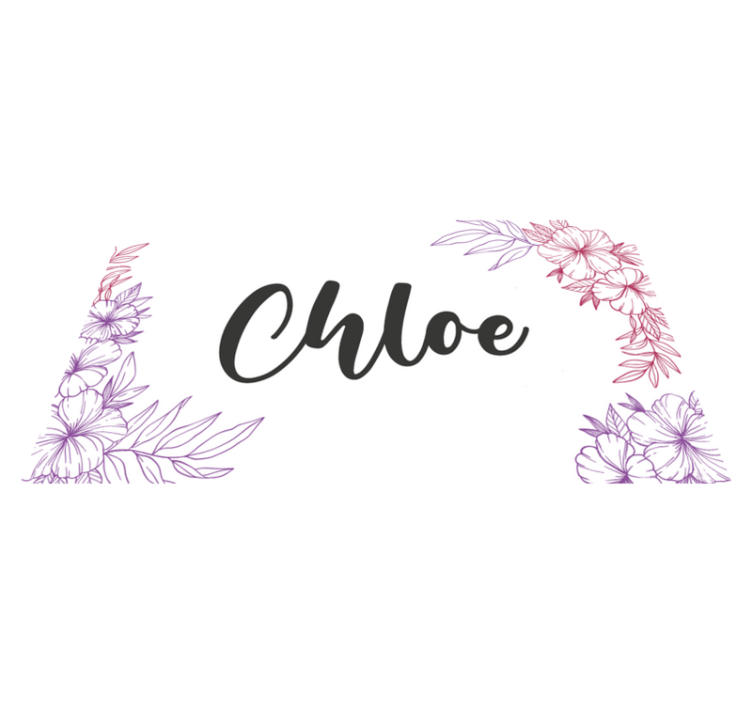 Virágos egyedi név vinil szőnyeg tinik - TenStickers