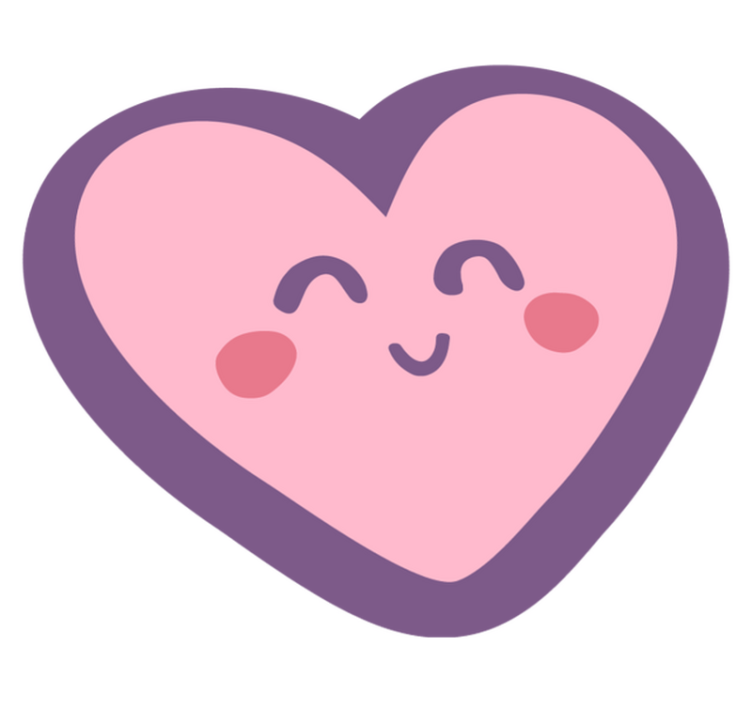 Boldog szív alakú vinil szőnyeg gyerekek - TenStickers