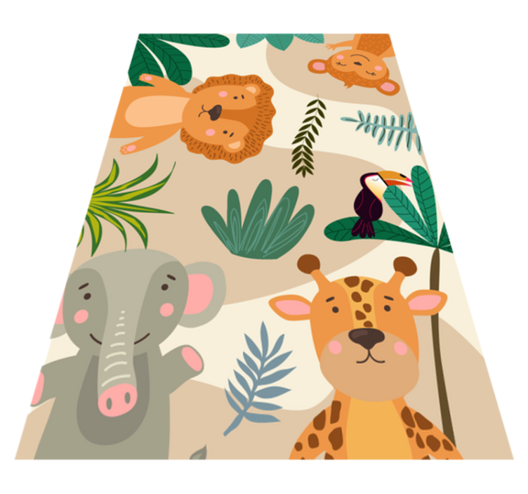 Gyerekek nordic jungle animals kids vinyl szőnyeg - TenStickers