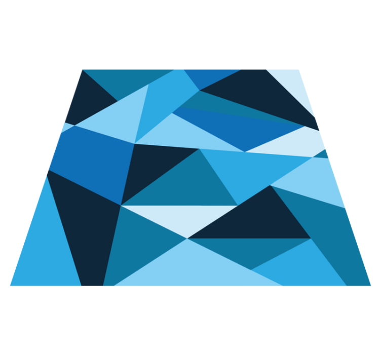 Háromszög alakú kék minták vinil szőnyeg geometriai - TenStickers