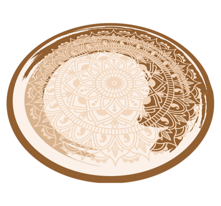 Természetes lemosott mandala vinyl szőnyeg - TenStickers
