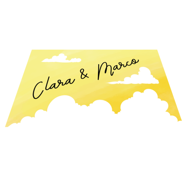 Felhős pár design Vinil szőnyeg nevekkel - TenStickers