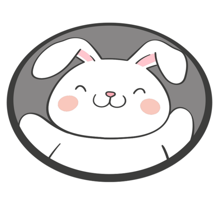 Fehér nyuszi design vinil szőnyeg gyerekek - TenStickers