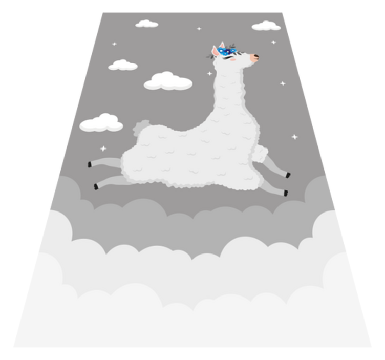 Vidám lófantázia vinil szőnyeg gyerekeknek - TenStickers