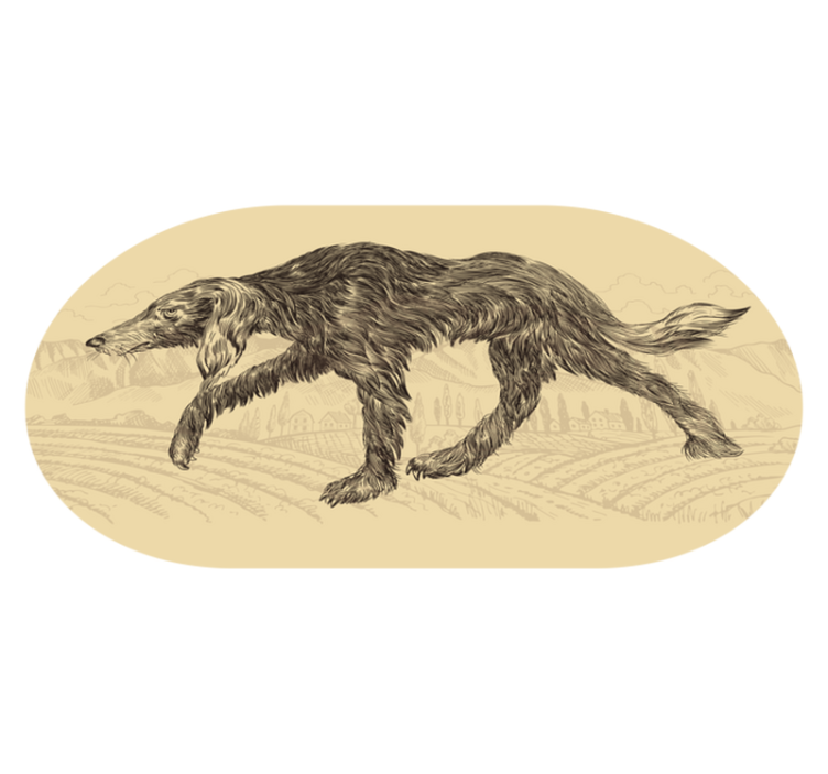 Elegáns kutya sziluett vinil szőnyeg állat - TenStickers