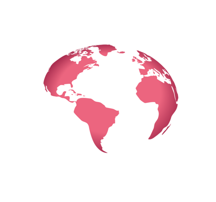 Rózsaszín földgömb térkép vinil szőnyeg világtérkép - TenStickers