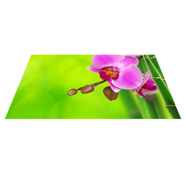 Orchidea és bambusz virágos vinil szőnyeg - TenStickers