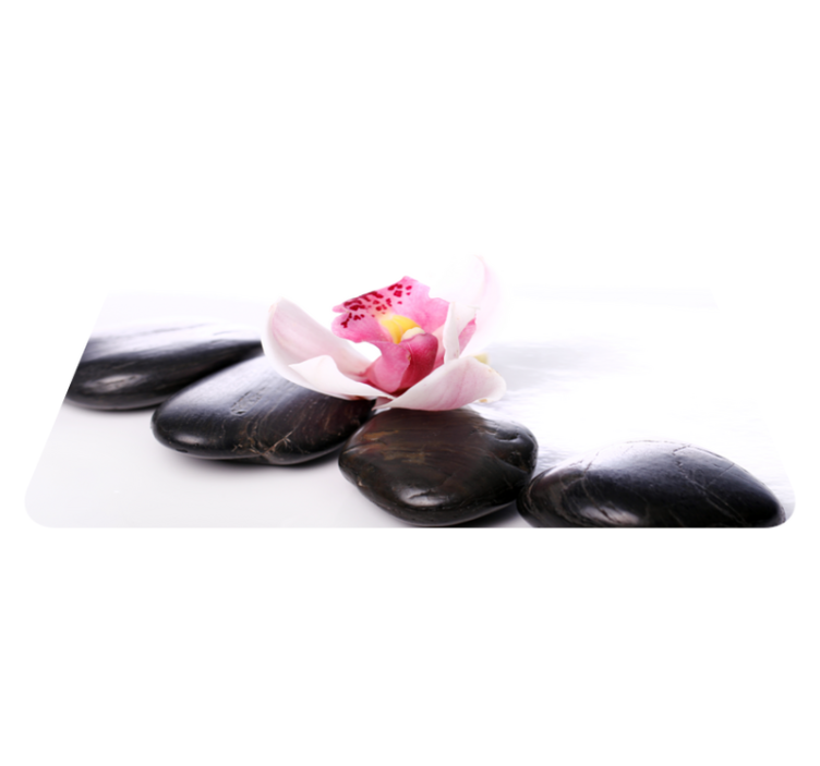 Orchidea kövekkel virágos vinil szőnyeg - TenStickers