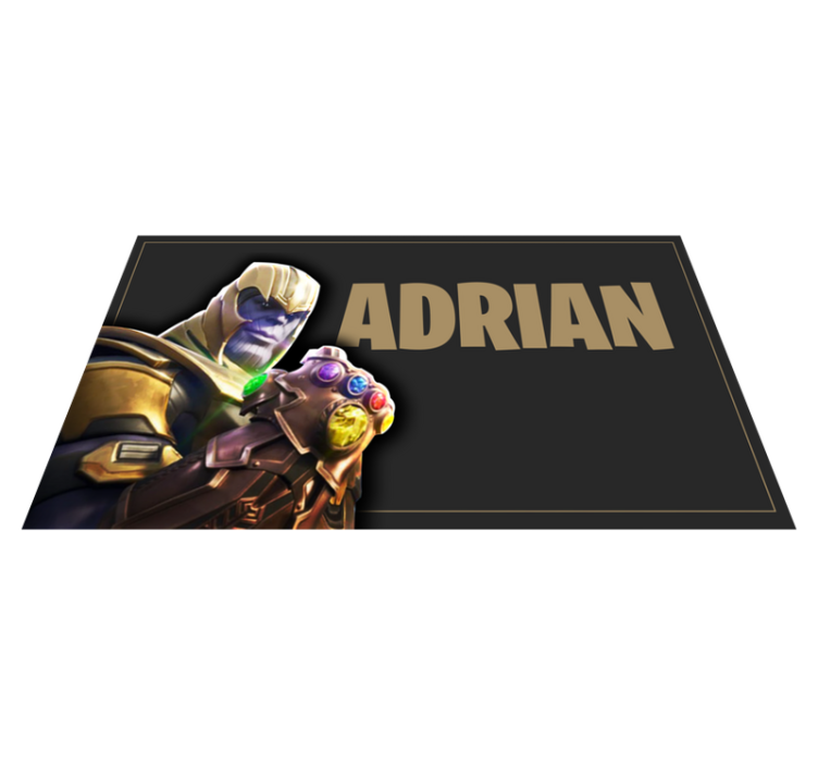 Névvel ellátott gamer karakter vinil szőnyeg tiniknek - TenStickers