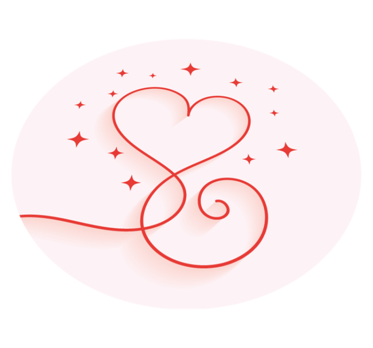 Szív alakú örvényminta vinil szőnyeg hálószoba - TenStickers