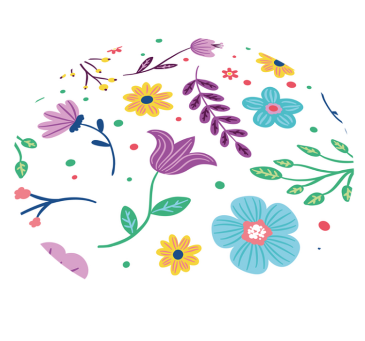 élénk virágos ihlet vinil szőnyeg virágok és növények - TenStickers