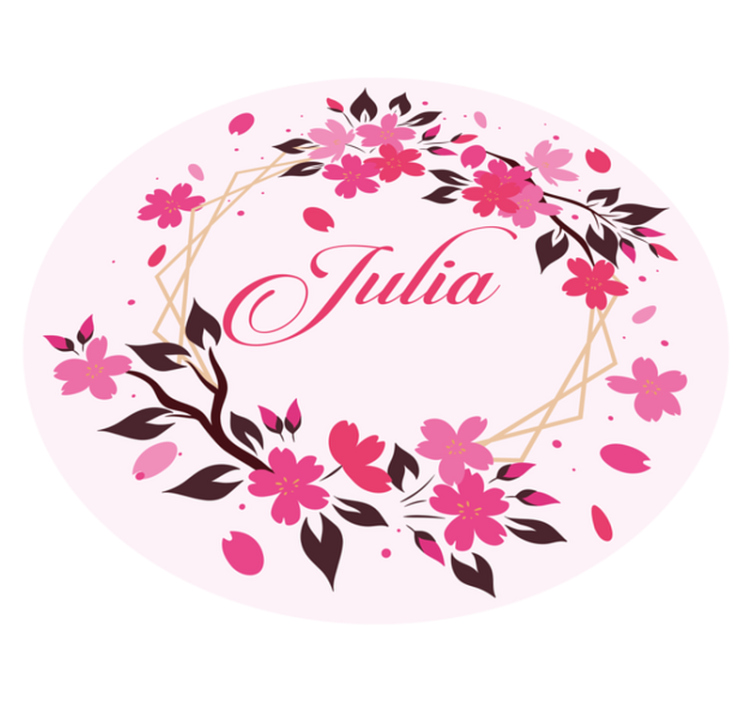 Botanikai korona névvel vinil szőnyeg hálószoba - TenStickers