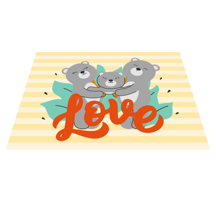 Medve család szeretet vinil szőnyeg gyerekek - TenStickers