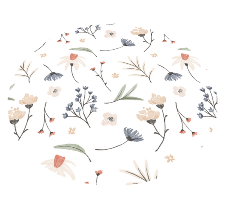 Minimalista elegáns dizájn vinil szőnyeg virágok és növények - TenStickers