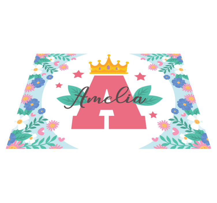 Koronázott kezdőbetű és név vinil szőnyeg mások - TenStickers