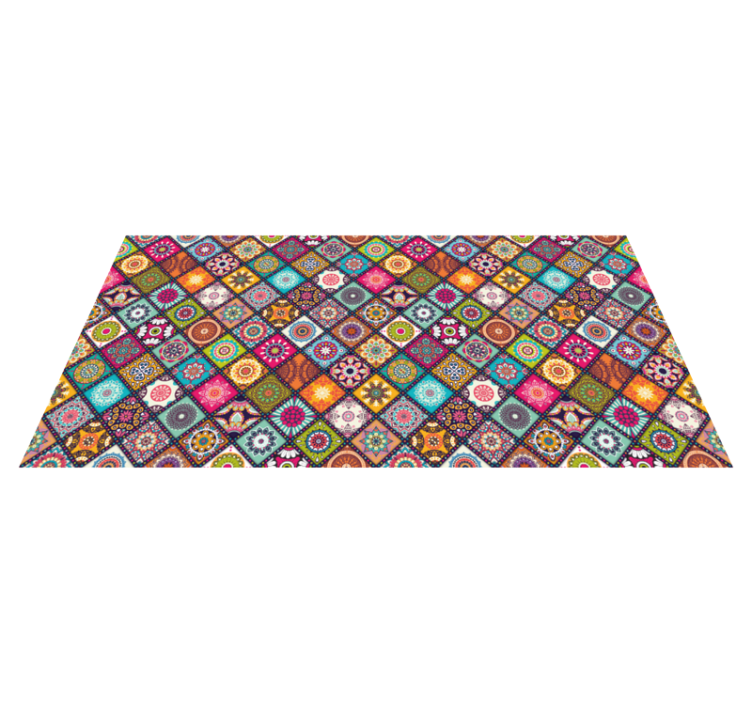 Virágos háttér mandalák virágos szőnyeg - TenStickers