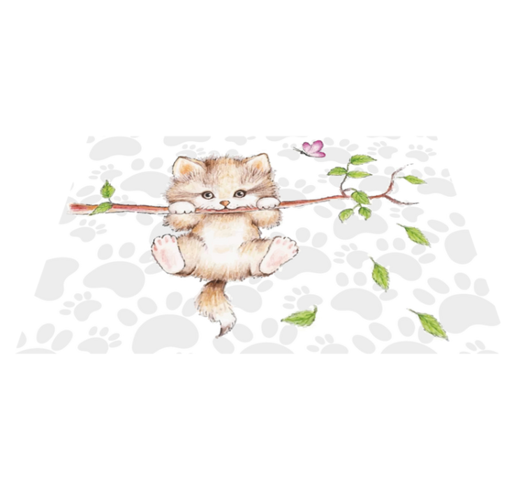 Aranyos cica lóg vinil szőnyeg állat - TenStickers