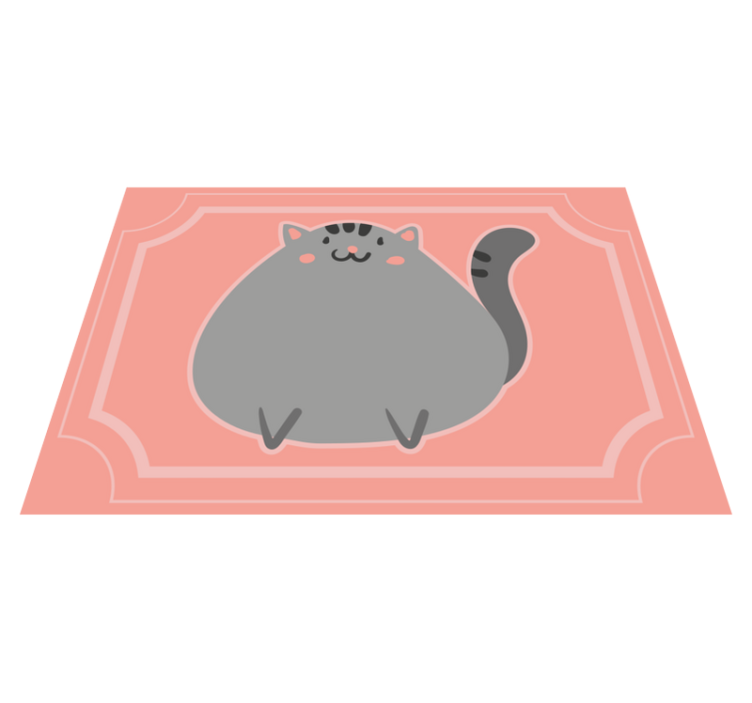 Szürke macska rózsaszín orrú hálószőnyeggel - TenStickers