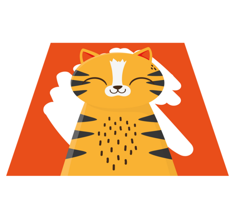 Boldog tigris design vinil szőnyeg óvodák - TenStickers