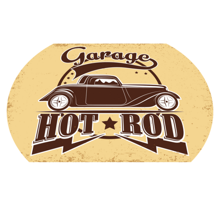 Vinil szőnyeg szüret - garázs hot rod - TenStickers