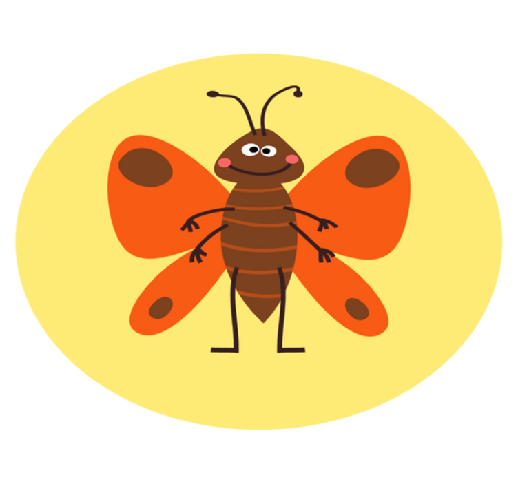 Vidám pillangó karakter vinil szőnyeg gyerekek - TenStickers