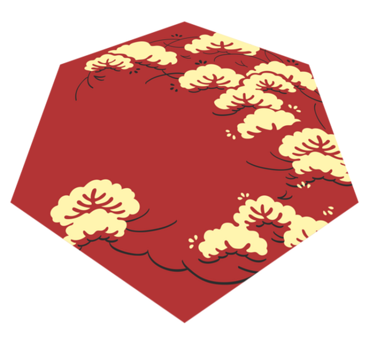 Felhő virágmintás vinil szőnyeg virágok és növények - TenStickers