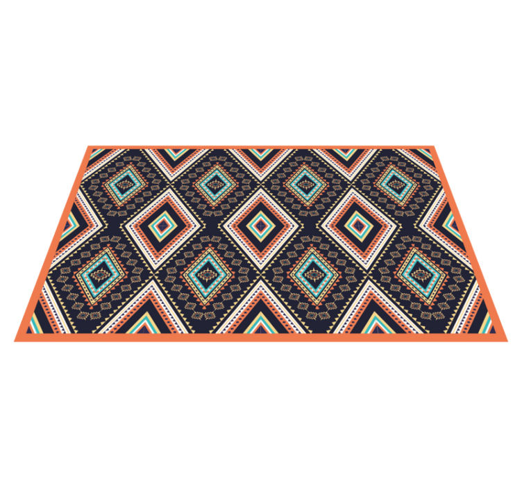Színes gyémántminta vinil szőnyeg etnikai - TenStickers
