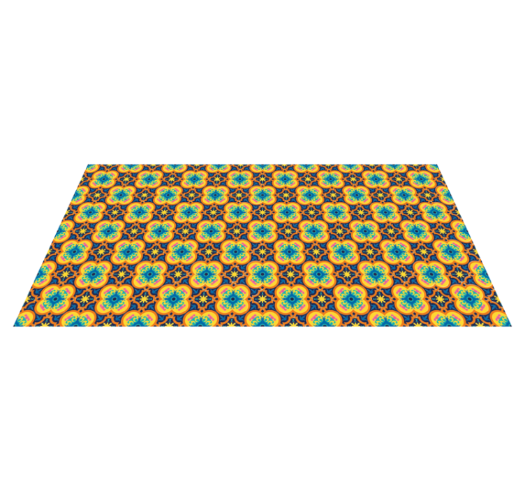 élénk virágos illusztráció Vinil szőnyeg nappali - TenStickers