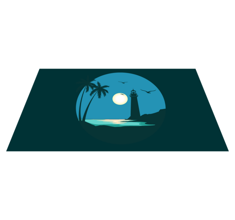 Tengerparti világítótorony jelenet vinil szőnyeg természet - TenStickers