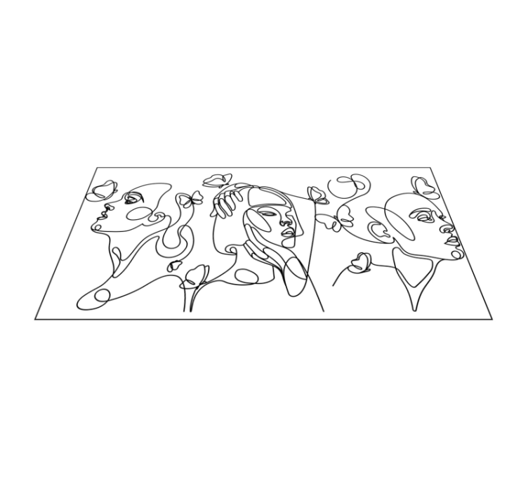 Körvonalas művészeti arcok vinil szőnyeg modern - TenStickers